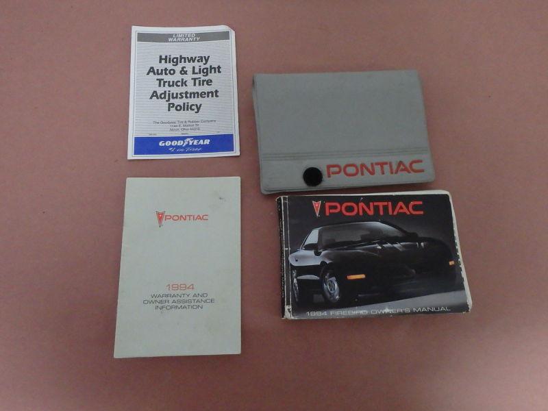 Owners manual pontiac firebird 1994 w/ warranty booklet