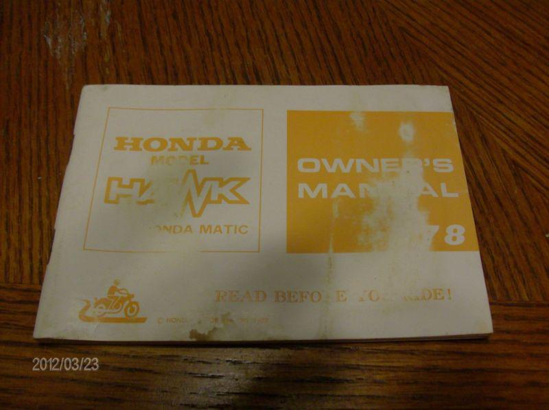 Honda cb400t hawk owners manual honda