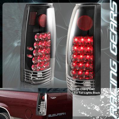 Chevy gmc c10 suburban led black housing clear lens altezza tail lights lamps