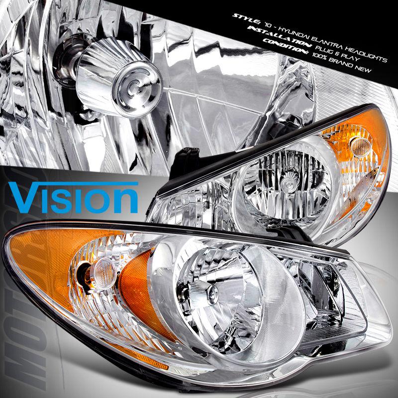 Driver passenger side headlights lamp for 2010 hyundai elantra 4dr sedan gls l+r