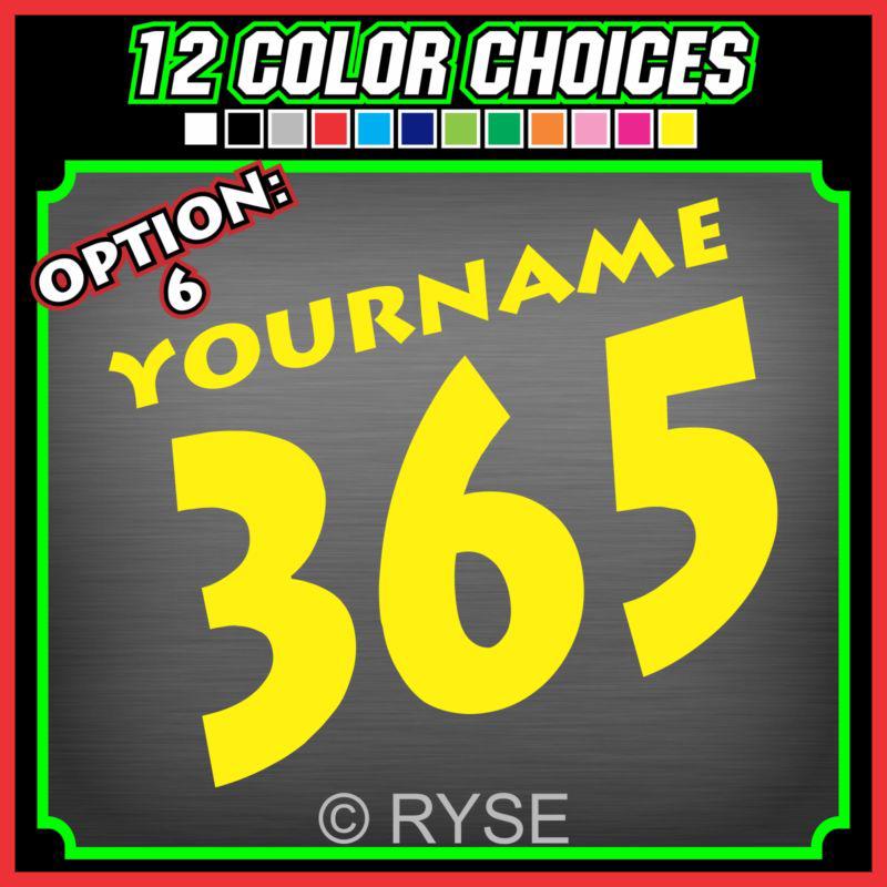 3 motorcycle name number plate race decals stickers mx atv sx bmx dirt bike kart