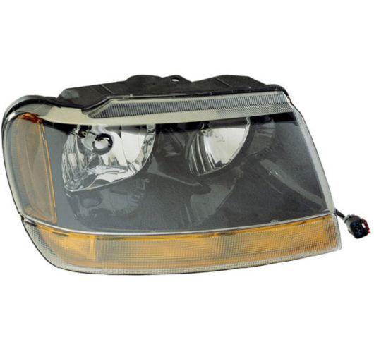 Passenger right side new omix headlight lamp clear lens halogen 12402.08