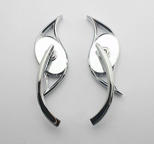 Chrome spiral motorcycle mirrors for harley honda kawasaki suzuki yamaha