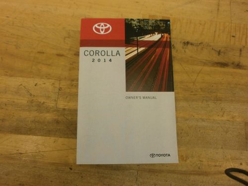 2014 toyota corolla owners manual