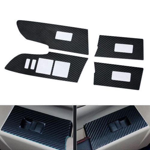 4x blk carbon decal window left switch sticker cover trim for corolla 2014-2016