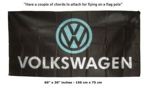 New volkswagen vw black flag banner sign 30x60 inches beetle cc golf jetta gti