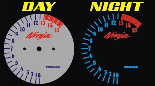 Kawasaki ninja zx-10 r 2007 2008 silver gauge faces dials mph kmh zx10r