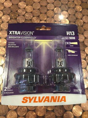 New -original -sylvania extravision 2 pack headlight bulb h13 in sealed pkg