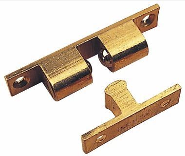 Boat cabinet double ball catch solid brass 1-15/16 pair