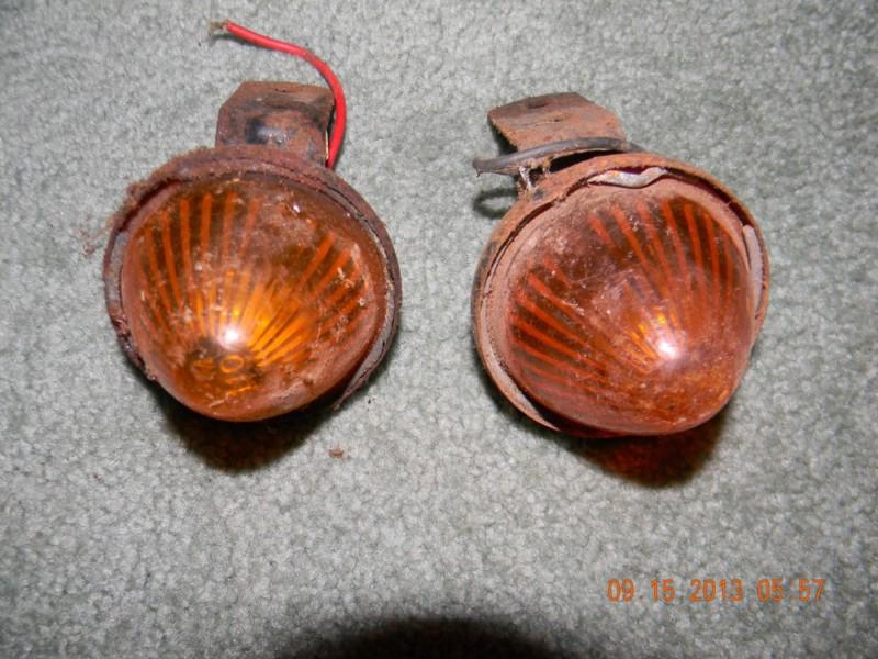 Vintage pm 110 bullet lights pair yellow amber trailer bike motorcycle beehive