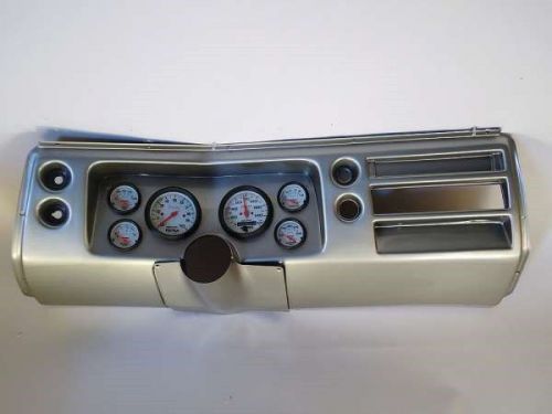 1968 chevelle complete brushed aluminum 6 gauge panel with auto meter gauges