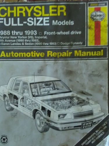 Chrysler automotive repair manual 1988 - 1993