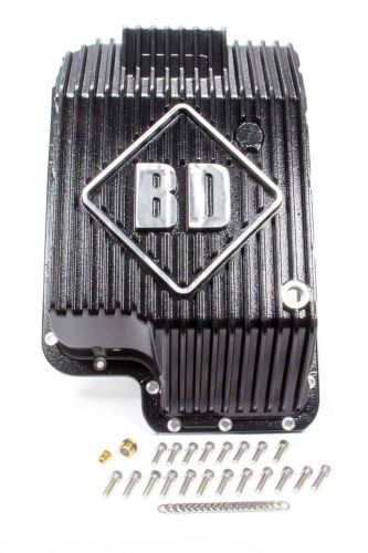 Bd diesel black cast aluminum deep sump trans pan 4r100/5r110w/e4od p/n 1061716