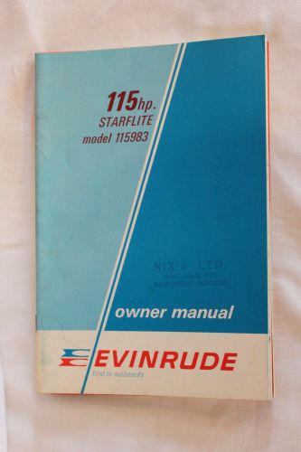 Evinrude 115 hp starflite model 115983 owner manual