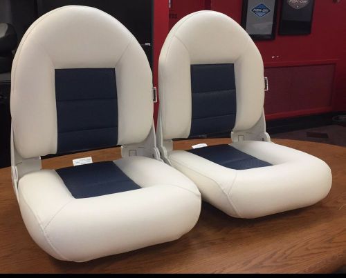 Boat seats tempress white w blue insert  - pair (2) two seats