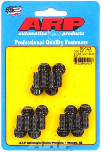 Arp header bolts 12-point 3/8&#034; wrench custom 450 black oxide sbc drilled setof12