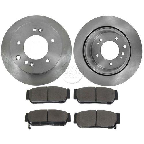 For 03-06 kia sorento rear metallic disc brake pad & vented rotor kit set