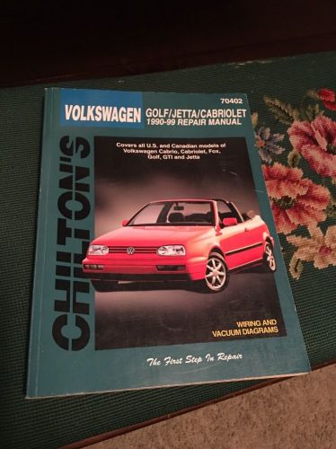 Chitons 70402 volkswagen golf jetta cabriolet 1990-99 repair manual