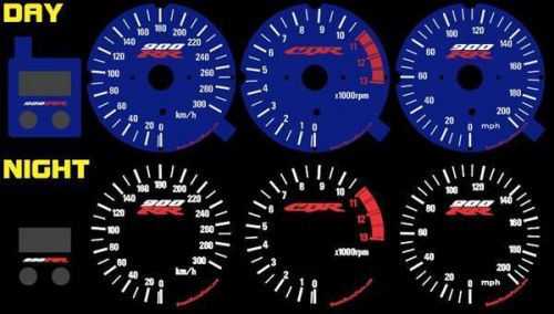 Honda cbr 900 rr 1998 1999 98 99 blue face plasma glow gauges dials mph kmh