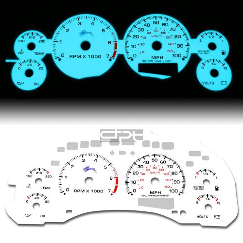 Indiglo glow gauge+harness white face for 00-03 chevy s10 sonoma 2.2l manual mt