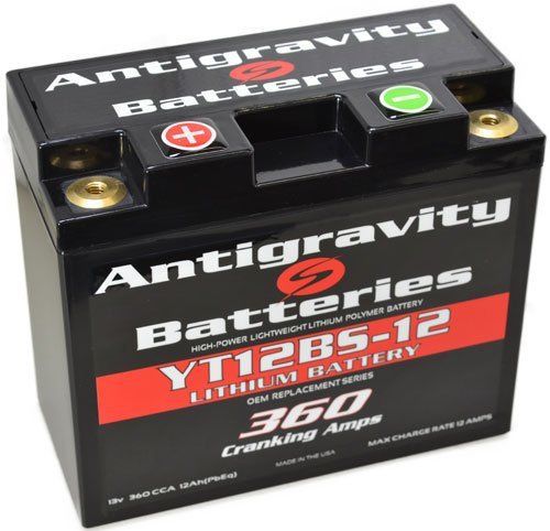 Antigravity batteries yt12bs-12 12 cell ducati oem case size 360cca lithium ion