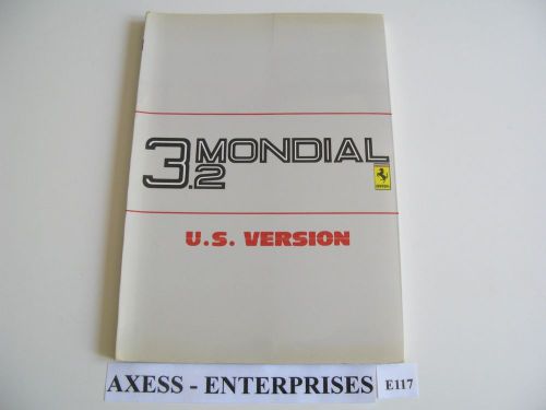 1988 ferrari 3.2 mondial cabriolet owners manual drivers instruction book # e117