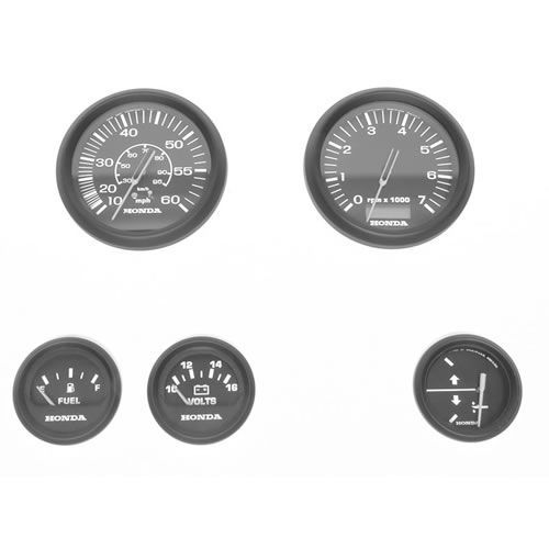 Genuine honda outboard gauge set speedo/tach/trim/volt/fuel 06300-zw5-010za