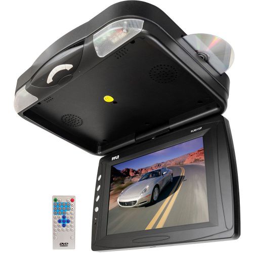 New! pyle plrd133f 12.1&#034; roof mount drop down lcd monitor w/ built-in dvd player