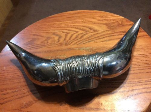 Front hood mounted chrome steer horn emblem ornament please read notes