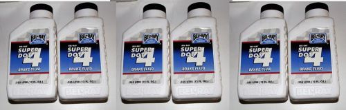 New! six 6 bottles bel ray super dot 4 brake fluid 12 oz free shipping lot of 6