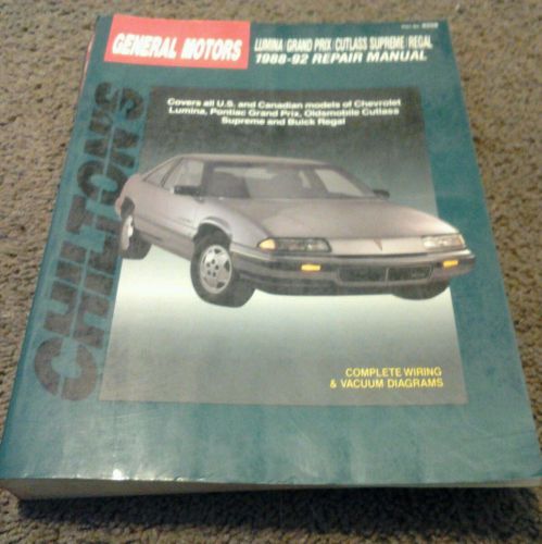 General motors lumina/grand prix/cutlass supreme/regal 1988-92 repair manual