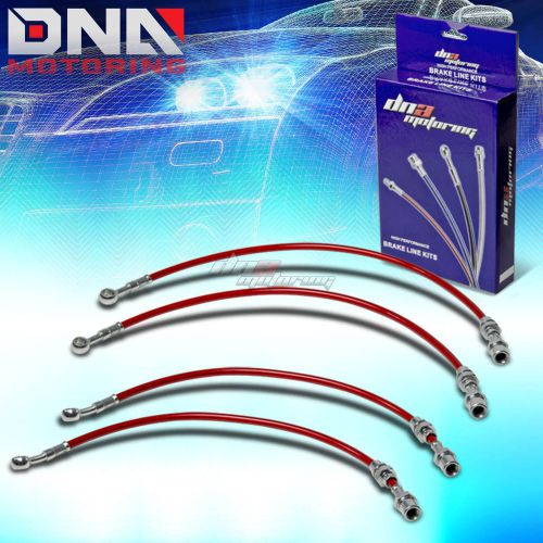 85-89 mr2/mr-2 aw11 w10 red 4pc stainless steel braided hose brake line/cables