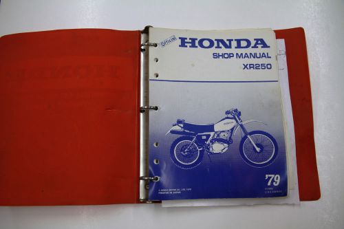 1979 1980 honda xr250 models factory shop manual +original binder