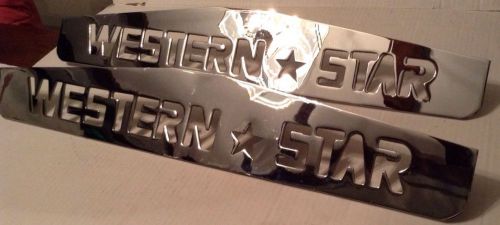 Set of western star chrome hood name plates 24 inches long never used must see