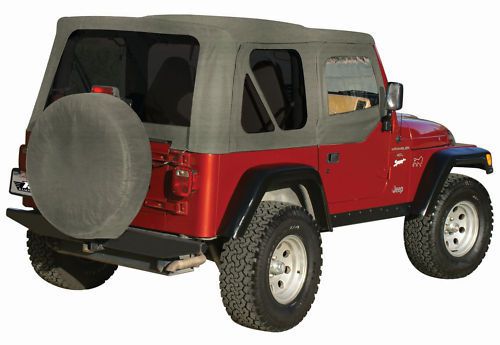 Khaki 97.-06 jeep wrangler soft top .+ upper skins  99536