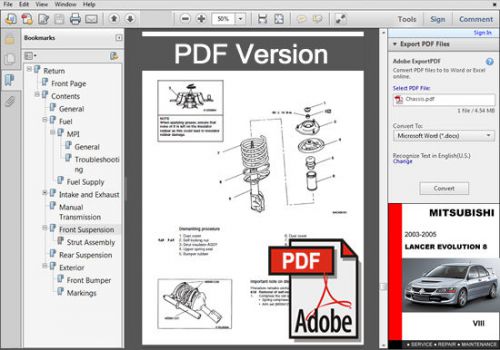 Mitsubishi 2003 2004 2005 lancer evolution viii evo 8 service repair fsm manual