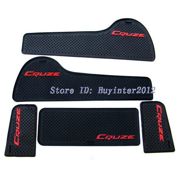 5pcs non-slip car door slot pad cup holder mats mat cover for chevy cruze