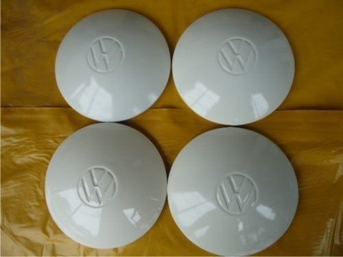 Set of 4 white hub caps hubcaps volkswagen bug 46 - 65 vw bus typ 1