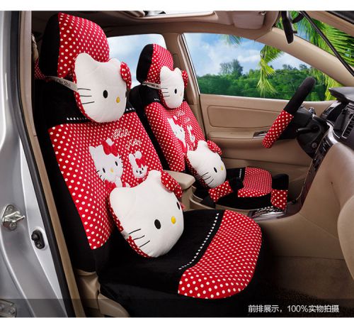 ** 20 piece black&amp;red polka dot pretty hello kitty and bunny car seat covers **