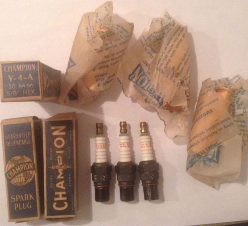 Three champion y-4-a spark plugs new/old in boxes