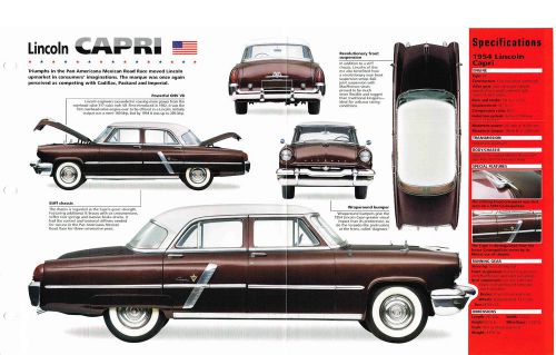 1952 / 1953 / 1954 lincoln capri imp brochure