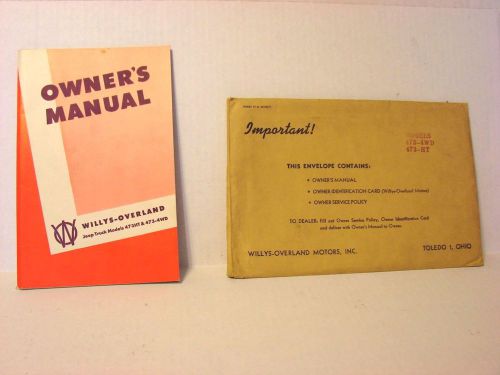 1950 willys - overland, jeep truck models 473ht &amp; 473-4wd owner&#039;s manual