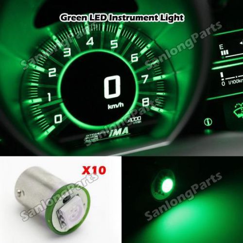 10x green ba9s 1-smd-5050 instrument cluster dash light bulb lamp glove box