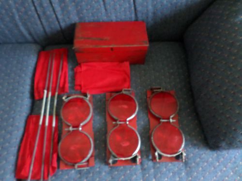 Vintage k - d lamp company 608 - 3f  reflector flare set 3 flares &amp; flags &amp; box