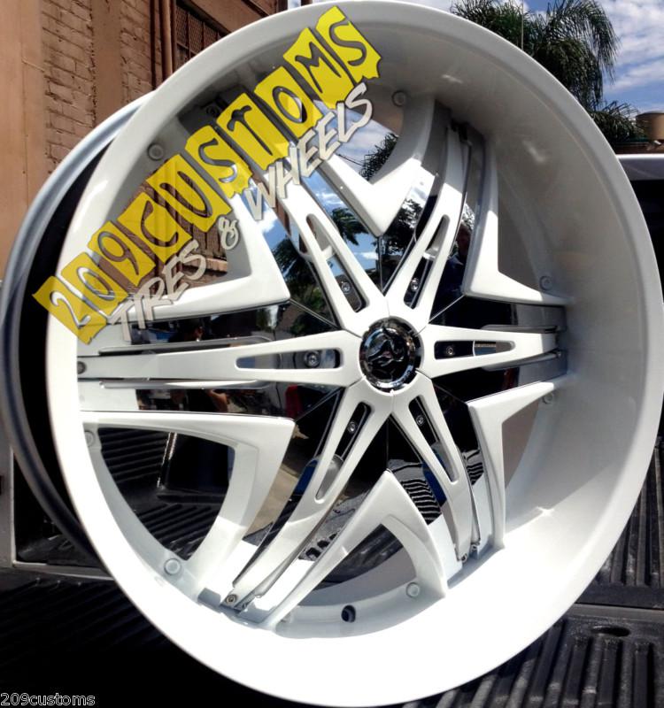 26" inch wheels rims tires diablo elite white 5x115 dodge challenger 2011 2012