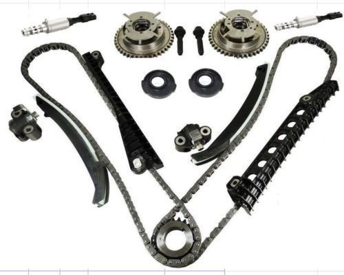 Timing chain kit cam phasers vvt valves fit for ford f-150 f-250 w/ seal &amp; screw