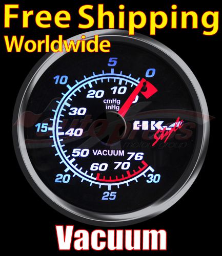 Jdm 60mm 12v 270 degree white light smoked lens auto gauge meter vacuum ratio