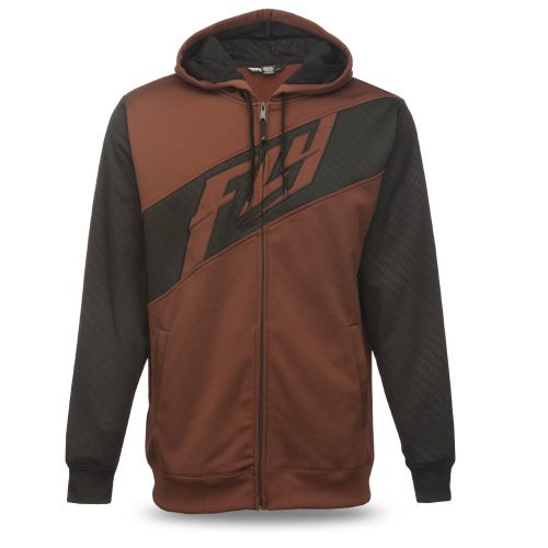 Fly racing carbon mens zip up hoody dirt brown