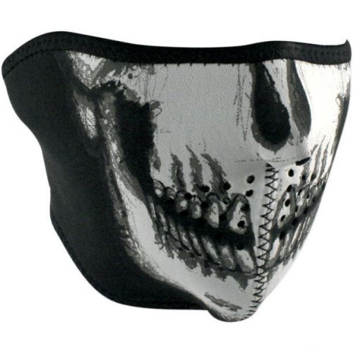 Zan headgear oversize skull face neoprene half mask harley motorcycle snowmobile