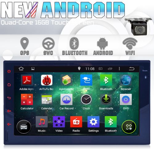 Quad-core android 4.4 os gps navi mirrorlink bt 3g wifi car stereo radio+camera